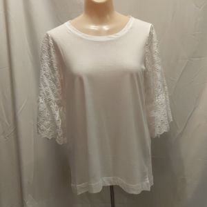 Fever top white ruffled sleeves top